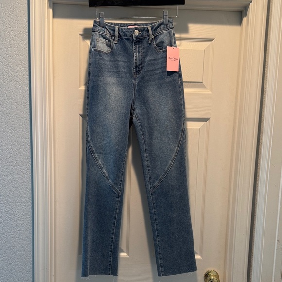 Juicy Couture 2 of Hearts Ankle Straight Leg Medium Wash Jeans 0/24 NWT - Picture 5 of 12
